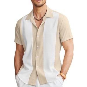 Chemises décontractées à manches courtes pour hommes, tendance été, tricotées, 150 grammes, impression numérique compressée, vente chaude - Product Image 1