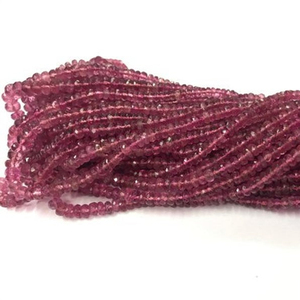 2mm 4mm pierre de tourmaline rose clair naturelle à facettes Rondelle perles en vrac pour la fabrication de bijoux au meilleur prix d'usine en ligne - Product Image 1