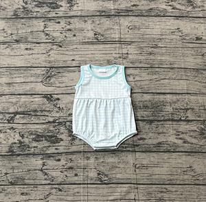 Mono informal de burbujas para bebé niña, azul cielo a cuadros, de la boutique RTS, 95% algodón, spandex, tela estampada, 200-220 g/m², para recién nacido - Product Image 3