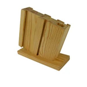 Bloc de couteaux en bois universel personnalisé à 6 fentes larges pour le rangement des couteaux de cuisine porte-couteau