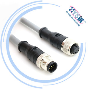 ขั้วต่ออุตสาหกรรม M12 แบบ A-coded 8 พิน ตัวเมีย พร้อมช่องเสียบแบบงอและสายเคเบิล PVC 3M สำหรับโมดูล I/<span class=keywords><strong>O</strong></span> - Product Image 4