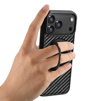 Simili cuir PU, texture fibre de carbone, magnétique 360° °   Étui de téléphone avec support rotatif compatible avec les séries Apple 18/17/16/15/14/13