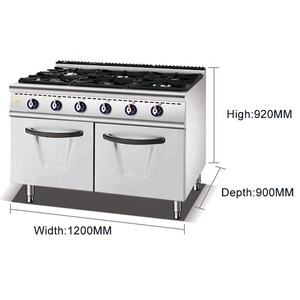 Estufa de Gas de 6 Quemadores con Horno, Lista de Precios de Equipos de Cocina para Hoteles, Cocina Industrial Comercial Usada, Ahorro de Energía - Product Image 4