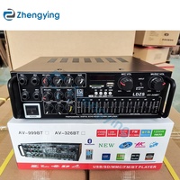 AV-326BT Amplificateurs Audio Professionnels avec 4 Entrées Micro, Stéréo Karaoké à Domicile, Subwoofer Bass 2.0 Canaux, Mixeur de Puissance pour Voiture
