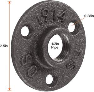 1/2 Zoll Grau Natürliche Farbe Schwarz Gusseisen Rohr befestigung Boden flansch für Rohr möbel Regal - Product Image 5