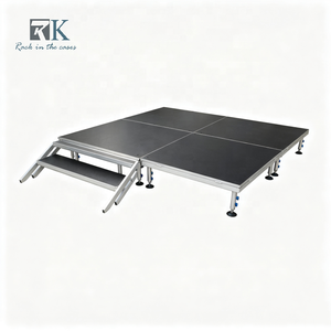 Plateforme de scène mobile robuste en aluminium, plateforme de scène portable avec surface antidérapante pour mariage, exposition - Product Image 1