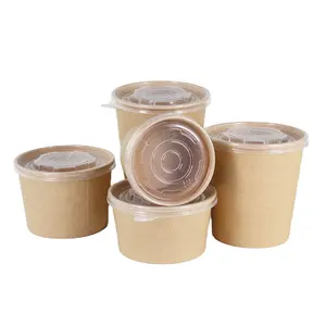 Take Away Food Kraft Paper Soup Bowl Cup Biodegradable Customized design hot sale food box packaging