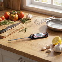 Termometer Dapur Digital Plastik Tahan Air Bertenaga Baterai dengan Rentang -50-300C untuk Daging dan Penggunaan Rumah Tangga