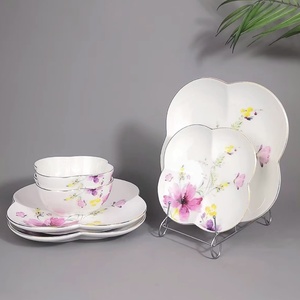 Autocollants en porcelaine fleurs Grace, service de table, vaisselle, hôtel jardin <span class=keywords><strong>Restaurant</strong></span>, céramique, ustensiles de cuisine, forme ronde, pour la maison, - Product Image 1