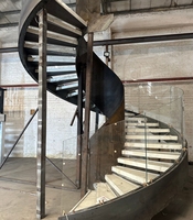 Escalier en colimaçon VIKO 2026 moderne de qualité supérieure en ardoise blanche pure, escalier en colimaçon incurvé, escalier en colimaçon LED, escalier intérieur