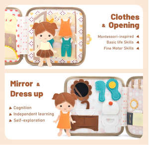 Cadeaux d'anniversaire pour filles <span class=keywords><strong>livre</strong></span> d'activités doux Animal de la forêt Montessori jouets éducatifs pour enfants <span class=keywords><strong>livre</strong></span> silencieux <span class=keywords><strong>en</strong></span> tissu pour garçon fille - Product Image 3