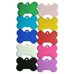 Wholesale Cheap Multicolor Aluminum <strong>Dog</strong> Collar Tags Custom Logo Bone Shape Features <strong>Lights</strong> Solid Pattern Material - Product Image 2