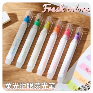 Đa Màu ánh sáng mềm mại chăm sóc mắt Huỳnh Quang <span class=keywords><strong>Highlighter</strong></span> 6 màu không độc hại không có mực chảy máu văn phòng cung cấp cho sinh viên Bộ - Product Image 3