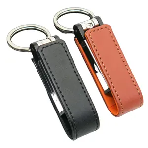 Factory wholesale cheap direct sales keychain leather case USB flash drive 8GB/16GB/32GB business gift USB flash drive corporate