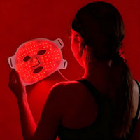Masque facial en silicone LED pour la thérapie par la lumière rouge, masque facial infrarouge LED, 7 couleurs, appareil de luminothérapie LED pour le visage