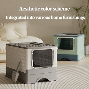 Extra Grote Spatwaterdichte Kattenbak Met Volledig Gesloten Plastic Ontwerp Met Een Extra Grote Lade - Product Image 2