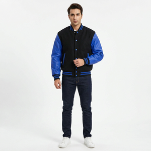 Chaqueta Bomber Varsity Personalizada OEM para Hombre, de Alta Calidad, Transpirable, con Cuello Alto, Logotipo Frontal en Lona, Tallas Grandes Disponibles - Product Image 1