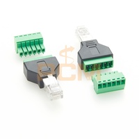 Connecteur de bornier RJ12 vers 6 broches, adaptateur RJ12 6P6C tête cristalline vers prise mâle 6 broches, câble d'extension sans soudure