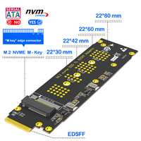 Adaptateur M.2 NVMe SSD EDSFF E1.S en métal 2230-2280 M-Key pour serveur/centre de données, stockage de bureau 128 Gbit/s, échange à chaud, en stock