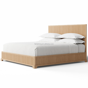 Letto in Legno Massello di Quercia FERLY, Stile Americano Moderno Classico di Lusso per Casa e Hotel, con Pediera - Product Image 3