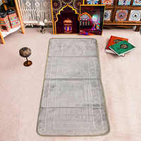 Tapis de Prière Épais et Portable pour le Pèlerinage, Tapis Musulman Pliable avec Dossier Gaufré, Design Uni, Ensemble Tapis de Sol, Option Cadeau