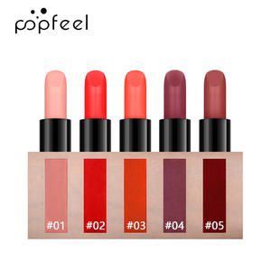 POPFEEL Lápiz Labial/Bálsamo Labial Mate Hidratante Estilo Niña, Color Té con Leche/Pasta de Frijol/<span class=keywords><strong>Tomate</strong></span> Maduro, 3G, Natural 3D - Product Image 4