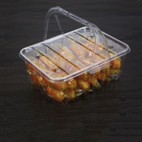 Boîtes en plastique réutilisables de grande capacité contenants d'emballage alimentaire avec poignée Stockage à domicile pour gâteau Dessert Snack