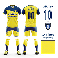 Kit sepak bola kustom untuk Akilex, Jersey sepak bola Vintage, celana pendek latihan dengan desain Retro, Set perlengkapan penuh