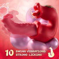 Vibromasseur sex-toys, jouets pour adultes pour femmes Vibromasseurs de poussée Gode Rose Sex-toy avec 10 modes de léchage et de vibration, clitoris point G