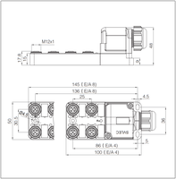 Boîtier de distribution étanche IP67 SVLEC M12 5 pôles femelle NPN PNP, 8 voies, pour LED, avec entrée terminal PVC PUR PCB