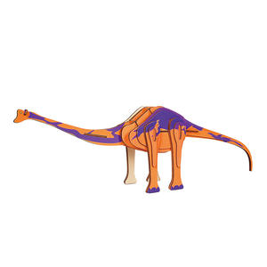 Деревянная 3D развивающая головоломка с динозаврами для детей, сборка цветов, наборы для сборки, подарки и игрушки, рекламный продукт - Product Image 6