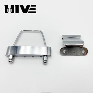 สะพานกีตาร์แบบไม่มีเฟรตแบบครึ่งกลวงสำหรับกีตาร์ไฟฟ้าแจ๊ส 4 สาย, สะพานกีตาร์เบสชุบโครเมียม - Product Image 5