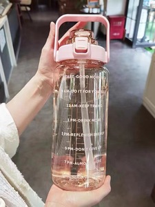 Grande <span class=keywords><strong>Tasse</strong></span> d'Eau pour Enfants avec Paille et Échelle de Temps, Bouteille de Sport de 2000 ml en Plastique, Tendance pour l'Été - Product Image 4