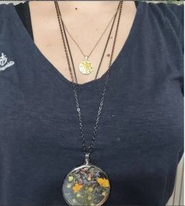 תליון טרריום זוויינג טריום זוויינג שרשרת פרח בוטני זכוכית ויטראז' - Product Image 2