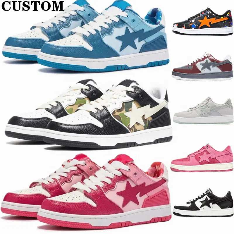 Custom Bape Brand Shoes Luxury Brand Sneakers Customized Men Bape Star Logo Shoes Men's Casual Skateboarding Original Shoes OEM