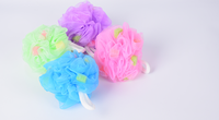 Éponges de bain colorées 40g, boules de douche en maille, éponge de lavage, nettoyant pour le bain