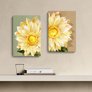 Design semplice moderno pittura a olio di fiori e arte su tela facile da appendere casa soggiorno con cornice in legno murali decorazione - Product Image 3