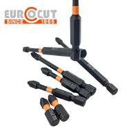 Tournevis à percussion EUROCUT Impact Power S2 noir avec embouts à changement rapide et manchon
