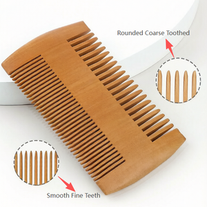 Peigne en bois de bambou gravé sur mesure avec logo d'entreprise, double face, pour homme et femme, cadeau personnalisé - Product Image 3