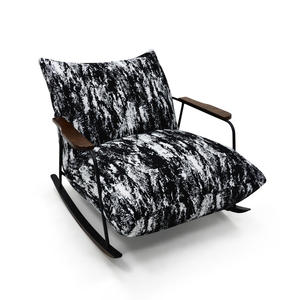 Fauteuil à bascule style peinture à l'encre, luxe léger, style rétro, fauteuil de salon en bois, mobilier de salon, canapé de luxe, fauteuil inclinable - Product Image 4