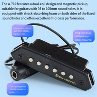 High Quality A-710 Preamp System with Piezo Pickup 39-42 Inch Acoustic Guitar Parts Metal and Plastic Parts Included