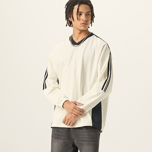 Fabricant Design personnalisé Logo Sport Tshirt Color Block T-Shirt Heavyweight 285 Gsm Quick Dry Long Sleeve Oversized Men T Shirt - Product Image 3