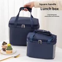 Sac isotherme personnalisé en tissu Oxford, sac à déjeuner avec fermeture éclair, doublure en aluminium, design thermique, pour 2 personnes, bureau, école