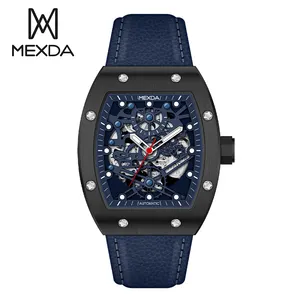 Mexda Relojes Relógios de pulso masculinos de luxo com logotipo personalizado, esqueleto mecânico automático original