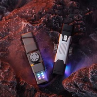 Briquet à double arc rechargeable par USB avec logo en métal brossé et plastique gaufré recyclable pour l'usage de la cigarette