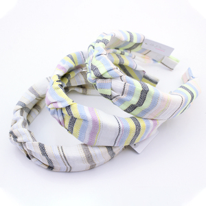 Las niñas hecho a mano diadema de felpa de punto de rayas diadema mujeres turbante boda. Accesorios <span class=keywords><strong>para</strong></span> el <span class=keywords><strong>cabello</strong></span> - Product Image 1