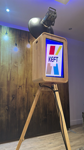 Новый дизайн фотобудка Свадебная дубовая винтажная деревянная фотобудка с Marshall треугольник Godox Вспышка стенд - Product Image 2