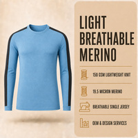 T-shirt à manches longues en laine mérinos pour homme, uniforme d'entreprise, norme OEKO-TEX 100, couleurs personnalisées, marque privée, usine BSCI