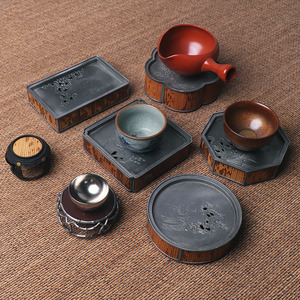 Xiangfei Pure Pewter <b>Tea</b> <b>Tray</b> Rectangle Bamboo Material <b>Tea</b> Ceremony Accessory Storage <b>Tray</b> For Table Use - Product Image 1