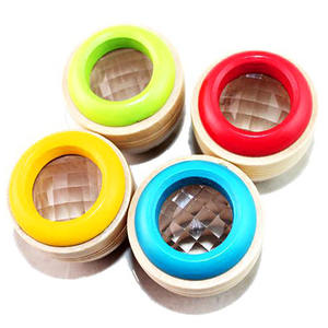 魔法のカラフルな子供用ミニ最高の教育玩具天然木DIY卵形万華鏡メガネ - Product Image 3